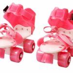 AUTHFORT Roller Skates for Girls Age Group 7-12 Years Adjustable Inline Skating Shoes with School Sport-Multi Colour (Pink)