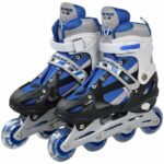 Hetarmi Adjustable Inline Liner Skates with Front Light up PU Wheels Beginner Skates Fun Illuminating Roller Aluminum-Alloy Skates for All Boys and Girls,Multi Color (8 to 14 Years)