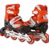 Toy Arena Red Inline Skates Size Adjustable All Pure PU Wheels it has Aluminum-Alloy which is Strong with LED Flash Light on Wheels for Kids (Age 8-14 Years)