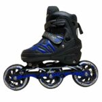 HEERWA TOYS 3 Wheel Inline Skates Skating Shoes for Boys and Girls Age 5 to 10 Years Liner Roller Skates with Skating Protection Kit Set, Color Red, Size Medium