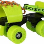 Cosco Zoomer Sr. Metallic-Fiber Quad Roller Skates (Green, Size 12C-8 UK, 19.5-26.5 cm Age Group: 8+ Years)