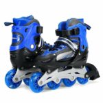 The Electra New Inline Skates, Adjustable Inline Roller Skates | 7 to 14 Years Unisex Outdoor Skating Shoes Roller Blades with Led Flash Lights Featuring Wheels (Blue, 4 Wheel)