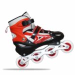 Morex Adjustable Aluminium 4 Wheel Inline Skates Size 39-42 with Bag (Red)