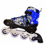 Morex Adjustable Aluminium 4 Wheel Inline Skates Size 39-42 with Bag (Blue)