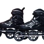 KAOMOJI Unisex Youth 100mm 3 Wheeler Inline Skates (Medium) Adjustable Size 6 to 9 Carbon Steel ABE-11 Bearing (Multicolour)