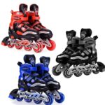 AKHAND Inline Skates, Adjustable Inline Roller Skates for Kids, Teens and Unisex Adults, Unisex Outdoor Skating Shoes Roller Blades with Featuring Wheels for Skating Beginners (Multicolor)