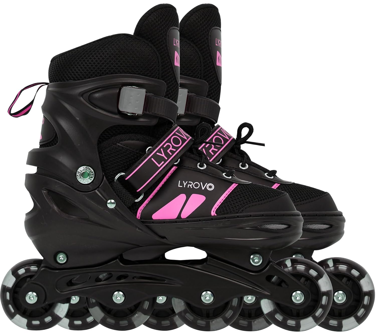 Lyrovo Aluminium Inline Skates shoes (L, Pink)