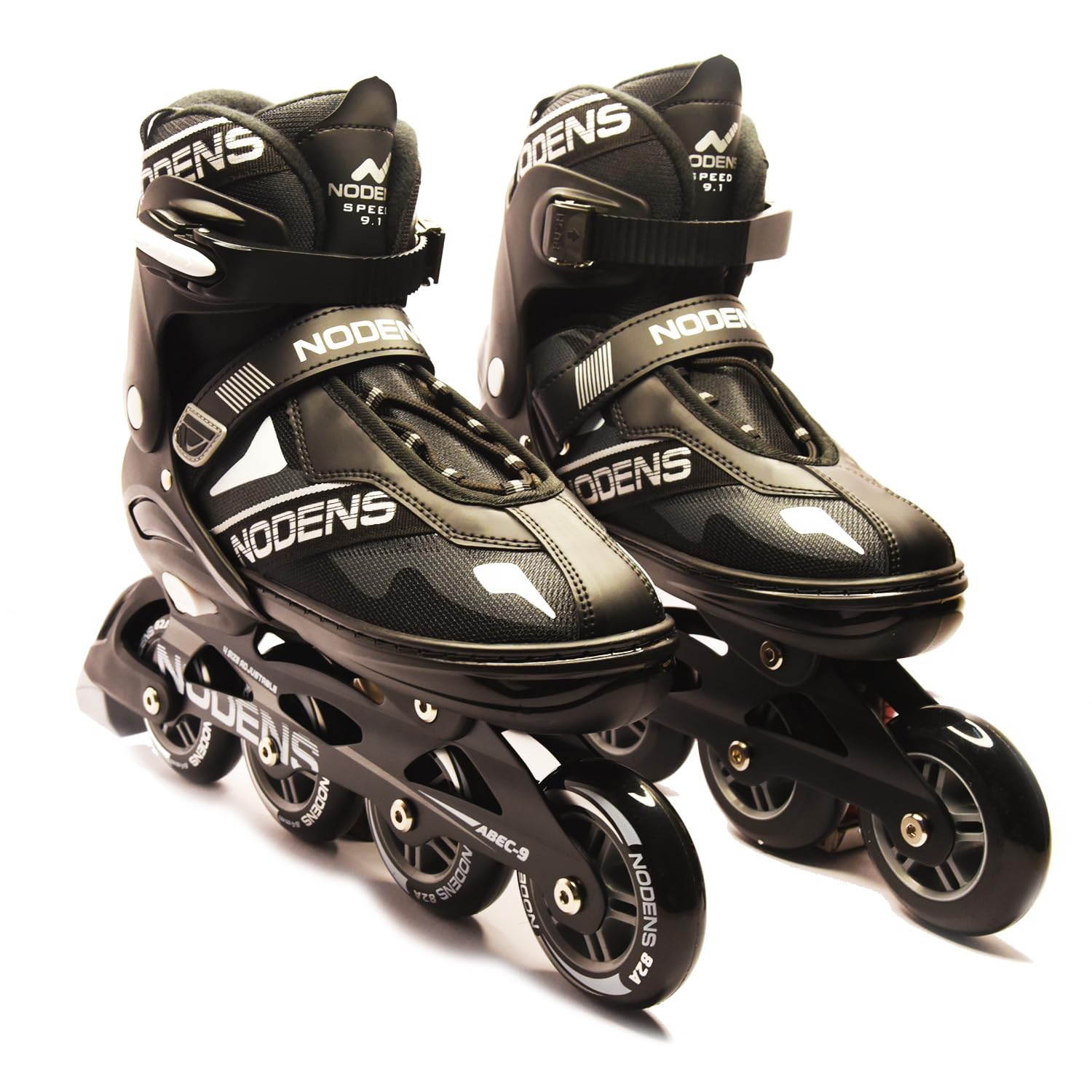 NODENS Men Adjustable Inline Roller Skates-Pack Of 1 Pair Gold (Large (39-42), Silver)