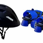 Jaspo Tenacity Blue Dual Adjustable Senior Roller Skates Combo Suitable for Age Group 6 to 14 Years (Skates+ Helmet+Key)