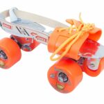 JJ JONEX Super Tenacity Orange with Brake Adjustable Quad Roller Skates Suitable for Age Group 6-15 Years (MYC)