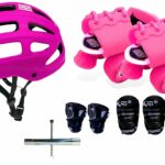 jaspo Unisex Pink Heaven Pro Junior Outdoor Wheel Skates Combo (Skates+Helmet+Knee+Elbow+Wrist) Suitable For Age Upto 5 Years