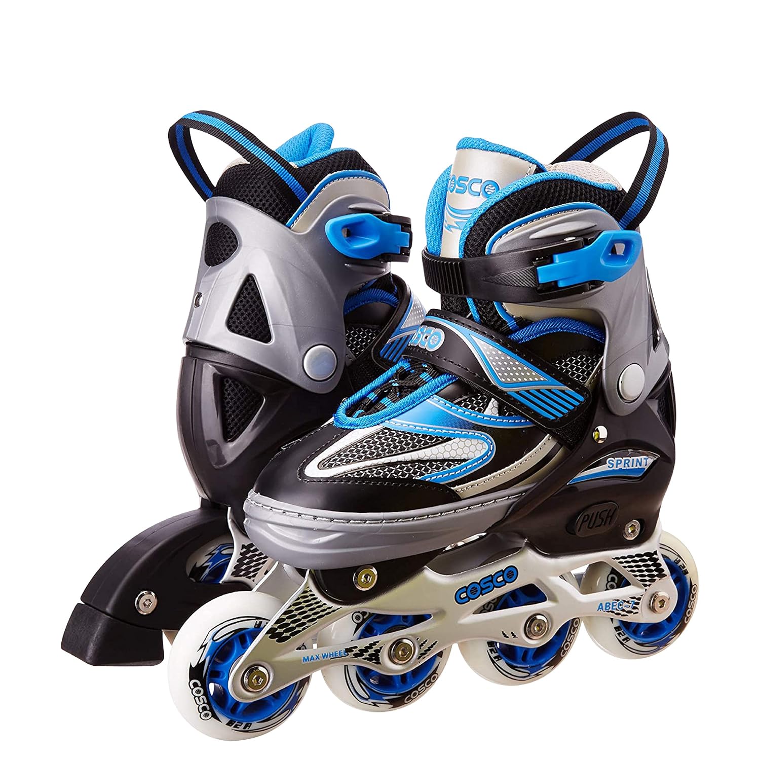 Cosco Sprint Roller Skates, Large, Unisex_Adult, Inline_Skate_Wheel (Multicolor)