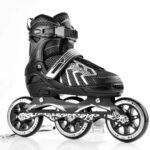 3 Wheel Inline Skates Skating Shoes for Boys and Girls Age 10 to 14 Years Liner Roller Skates for Kids with Skating Protection Kit Set, Color Black, Size Large