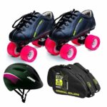 Jaspo Skater Girl Dual Shoe Skate Combo (Shoe Skates+ Helmet+Bag) (Size-3 UK(Age 9-10 yrs), Skater Girl Dual)