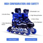 Zerolex 4 Wheels Adjustable Inline Skates, Inline Roller Skates for Boys Kids & Girls, 7 to 14 Years Unisex Outdoor Skating Shoes Roller Blades with Led Flash Lights Featuring Wheels (Multicolor)