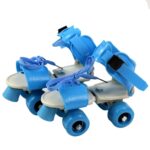 Roller Skates for Kids Front Break for Kids Age Group 4-12 Years Unisex, Adjustable Inline Skating Shoe for Girls and Boys Skating Shoes 4 Wheels (Multi Color) (Blue)