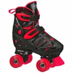 Pacer XT70 Adjustable Artistic Quad Roller Skates for Youth Children (black small)