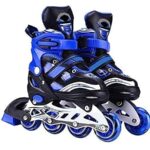 MILITO New Game Set Inline Skates Multi Adjustable Inline Roller Skates for Kids Outdoor Skating Shoes Roller Blades with Featuring Wheels for Skating (Multi)