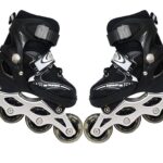 GLOSSOM Inline Skates: Adjustable Skating Shoes for Boys and Girls Adjustable Skate for Outdoor Fun with Roller Skates with Front Wheel LED Light Inline Skating (Multicolor Pack of 1)