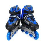 Believers® Inline Skates, Adjustable Inline Roller Skates for Boys Kids & Girls, 7 to 14 Years Unisex Outdoor Skating Shoes Roller Blades with Led Flash Lights Featuring Wheels for Skating (Blue)