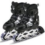 Daji Unisex_Youth Kids Skating Shoes with an Adjustable Length, Inline Skates with A Pu Flashing Wheel, and an Aluminium Body