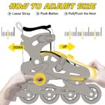 Yamuna Roller Skates Adjustable Inline Skating Shoes for Boys & Girls 7 to 15 Years Unisex Outdoor Skating Shoes Roller Blades PU Strong Wheels Aluminium with LED Flash Light on Wheels (Black)