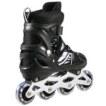 KIDIIG Assemble Inline Skates Size Adjustable All Pu Wheels with Aluminum-Alloy, Led Flash Light (Black, Unisex_Youth)