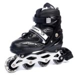 Honley New Inline Skates, Adjustable Inline Roller Skates for Kids, Teens and Adults, Unisex Outdoor Skating Shoes Roller Blades with Featuring Wheels for Skating (Blue Colour)