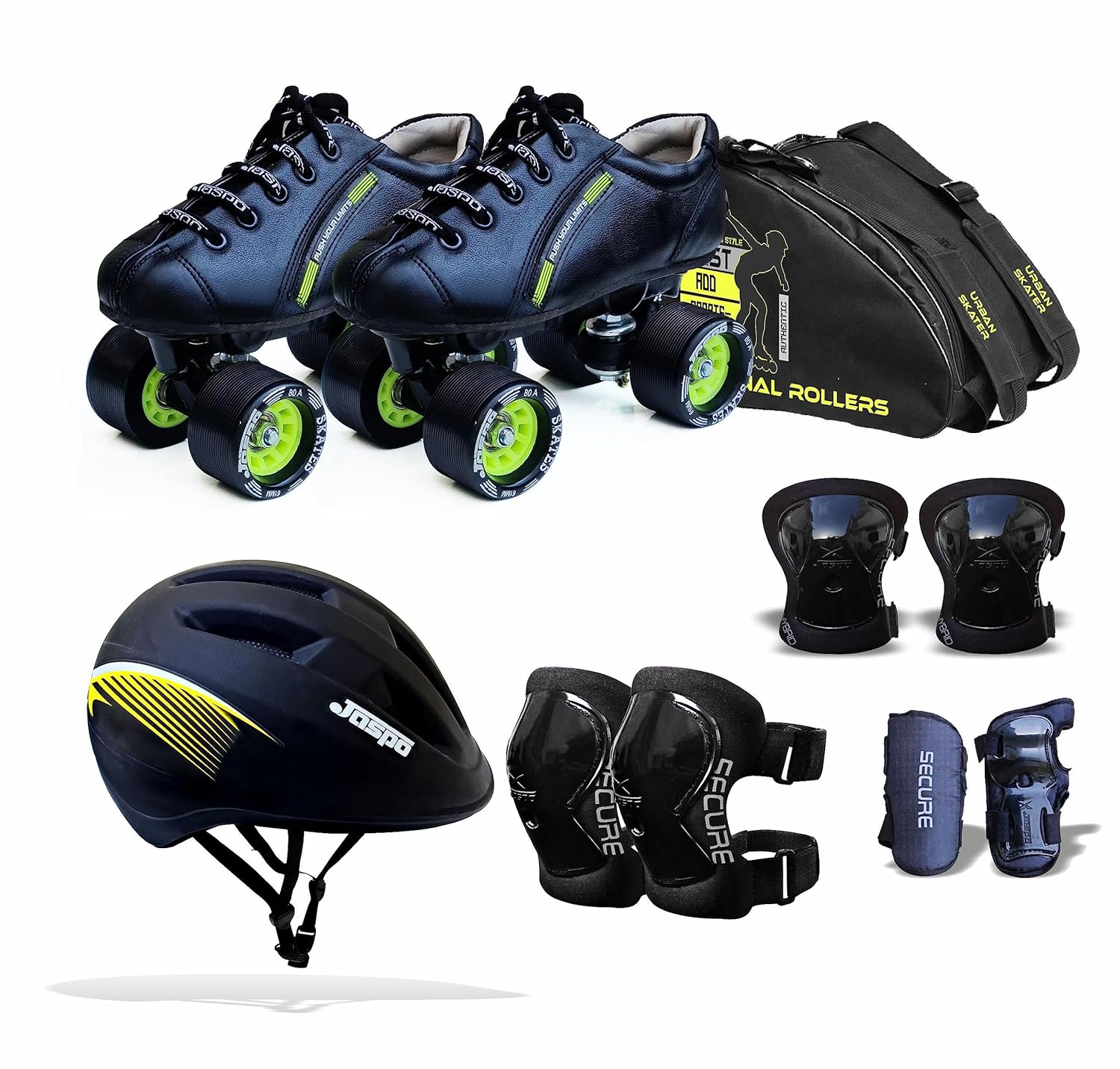 Jaspo Torque Pro Shoe Skate Combo(Shoe Skates+ Helmet+Knee+Elbow+Wrist+Bag) (Size-6 UK (Age 12-13 yrs), Torque PRO)