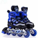 EXOMOON Inline Skating Shoes with PU LED Wheel Safe and Durable Inline Skates, Roller Skates for Men,Women and Kids(Blue)