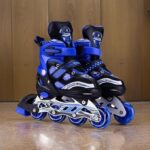 Inline Skates RollerSkates 4 Wheel Skating Shoes Inline Skates for Boys 10 to 14 Years Roller Skate Shoes for Kids, Boys and Girls Liner Skating Boot School Sport (Blue)