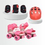 FITFLEX Roller Skate Combo (Skate + Knee Cap + Elbow Cap + Wrist Support + Helmet) for for Kids Boys and Girls (Age Group 2-8 Years)