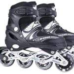 4 Wheel Skating Shoes Inline Skates for Boys 10 to 14 Years Roller Skate Shoes for Kids, Boys and Girls Liner Skating Boot School Sport (Black)