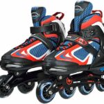 IRIS Inline Skates IR-201 Size 3-6 UK adjustable, Medium (Red, 1 Pair)