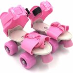 HEERWA TOYS Roller Skates for Girls Age Group 6-12 Years Adjustable Inline Skating Shoes with School Sport (Pink)