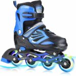 LORD LUCIFER Inline Skates,Adjustable Inline Skates for Kids and Adults with Full Light Up Wheels for Indoor Outdoor Backyard Skating