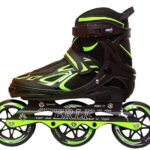 Microtics 100mm 3 Wheeler Adventure Inline Skates | Polyurethane High Speed Wheels | Adjustable Size | Carbon Steel ABEC-11 Bearing | Size- XL (43-46 Euro or 9-12 UK), Green