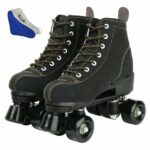 Roller Skates for Women and Mens, Classic High-top 4 Wheels Skating Roller Double Row Skates for Indoor and Outdoor Unisex, Boys and Girls with Bag (Black,260/uk8/eur42)