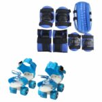 RAKSO RED RK-011 Protection Skating Kit Set for Kids with Helmet Skating, with Roller Skates Shoe KIT Cycling, Running Blue for Kids,Boys,Girls,Men & Women Combo (M)