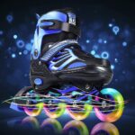 Calyrex Kids Professional Inline Skates, Adult Adjustable Boy Girl Beginner Skating Shoes Size Inline Skates with LED Flash Light On Wheels for Kids