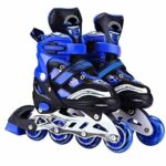 T.S Inline Skates Size Adjustable All PU Wheels with Aluminum-Alloy, LED Flash Light, Age Group 6-14 Years (Unisex)