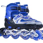 JIMEE Unisex_Youth Inline Skates With Pu Flashing Wheel Aluminum Body In-Line Skates,Led Flash Light With Adjustable Length Kids Skating Shoes Multicolor (Blue)