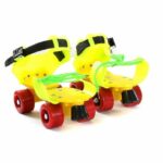 MILITO® Kids Yellow Basics Adjustable Roller Skates Shoes 4 Wheel Skating Shoes for Kids Age Group 5-12 Years Yellow Colors (Multi Colors Skating) for Boys and Girls.