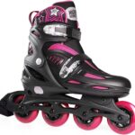 High Bounce Adjustable Inline Skate (Pink, Medium (2-5) ABEC 5)