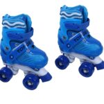 Top Gear Roller Skates TG 9008 Adjustable for Kids, Double Row 4 Wheel with All Wheels, Fun for Kids (Blue, 27-30)