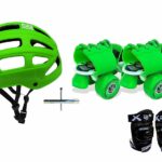 Jaspo Green Masters Eco Junior Skates Combo (Skates+Helmet+Knee) Suitable for Age Upto 5 Years