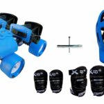 Jaspo Blue Derby Intact Adjustable Senior Roller Skates Combo Suitable for Age Group 6 to 14 Years