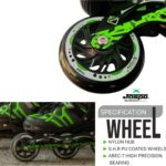 Jaspo Atom Adjustable 100 MM Inline Skates Combo with K2 Technology (Green, Small)