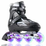 Sowume Adjustable Roller Blades for Girls and Boys, Inline Skates with All Light Up Wheels, Patines para Mujer for Kids and Adults, Men, Women