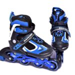 IRIS 3 in 1 Convertible, Adjustable 78 mm Inline Roller Skates for Beginners, Intermediates and Professionals, Size 3-6 UK (Blue)